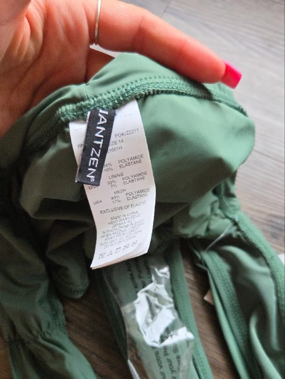Nwt Jantzen Green Fold-Over Bikini Bottom Size 14